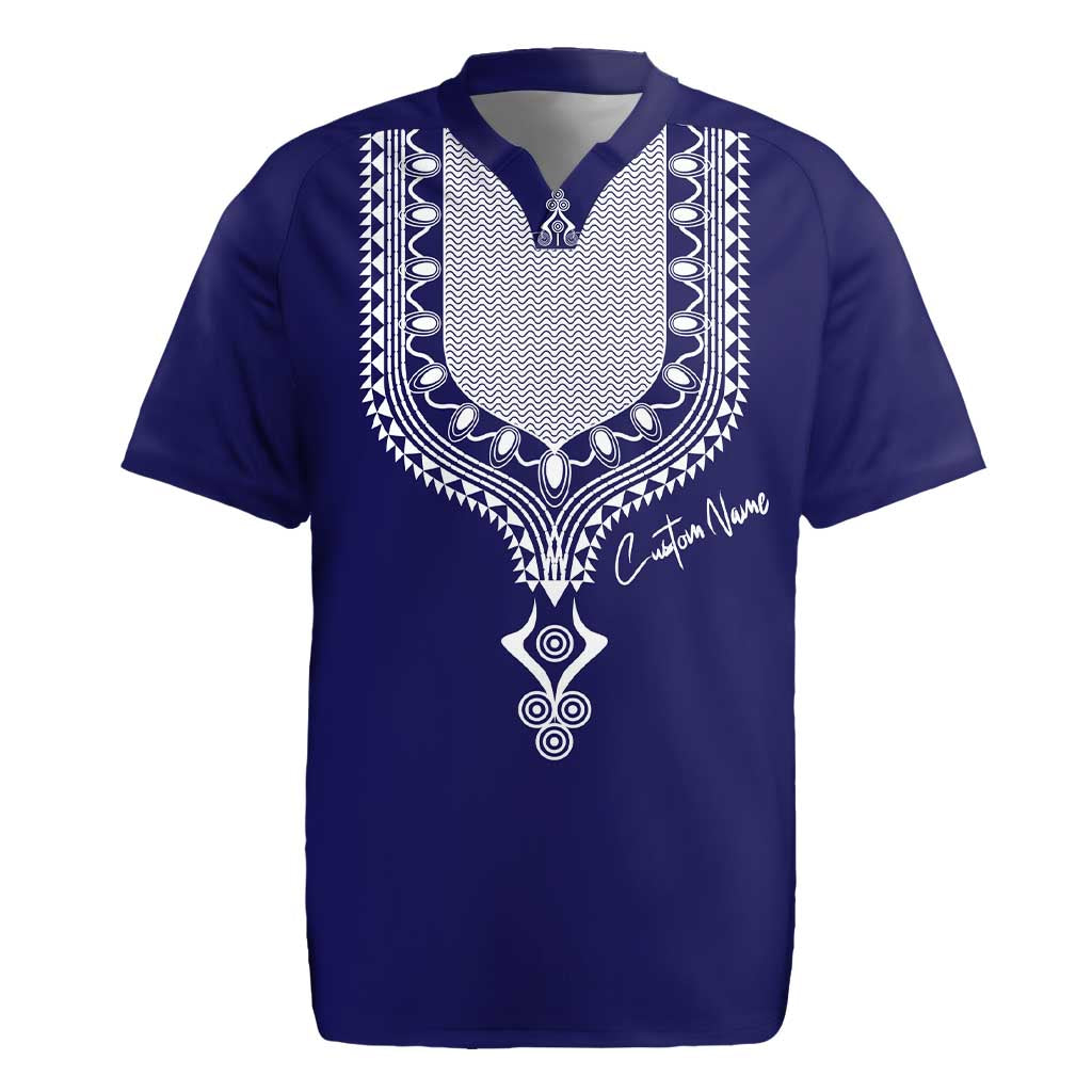 Printed Dashiki African Rugby Jersey Blue