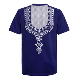 Printed Dashiki African Rugby Jersey Blue