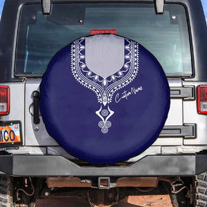 Printed Dashiki African Spare Tire Cover Blue