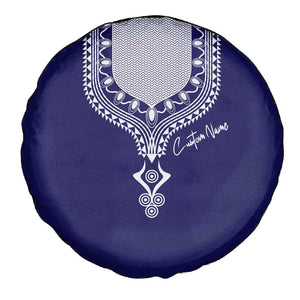 Printed Dashiki African Spare Tire Cover Blue