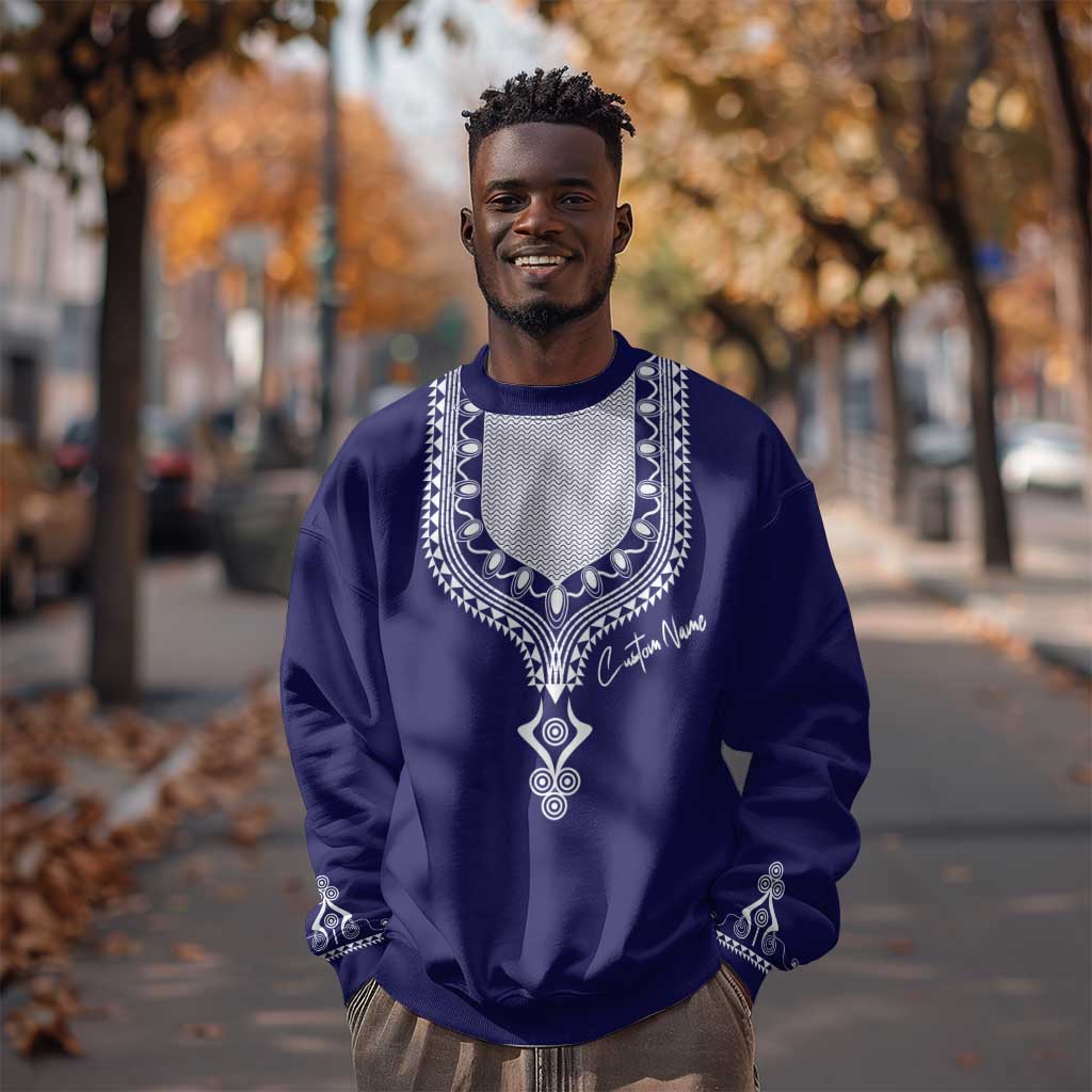 Printed Dashiki African Sweatshirt Blue