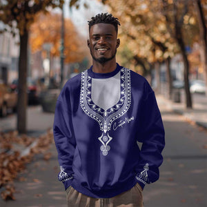 Printed Dashiki African Sweatshirt Blue