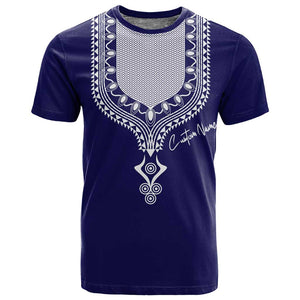 Printed Dashiki African T shirt Blue