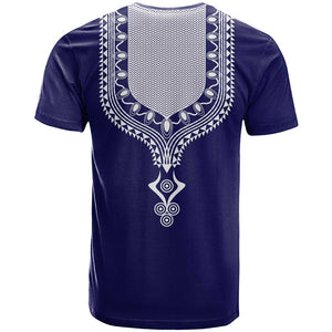 Printed Dashiki African T shirt Blue