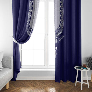 Printed Dashiki African Window Curtain Blue