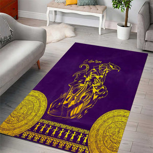 Anubis and Horus Area Rug Egyptian God Purple