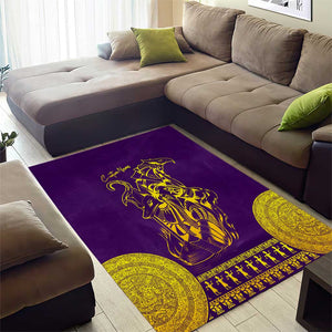 Anubis and Horus Area Rug Egyptian God Purple