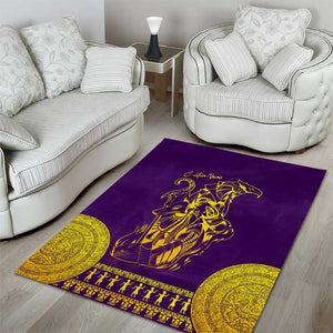 Anubis and Horus Area Rug Egyptian God Purple