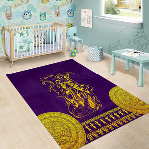 Anubis and Horus Area Rug Egyptian God Purple