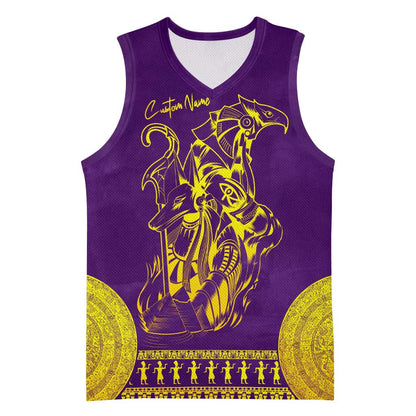 Anubis and Horus Basketball Jersey Egyptian God Purple DT02
