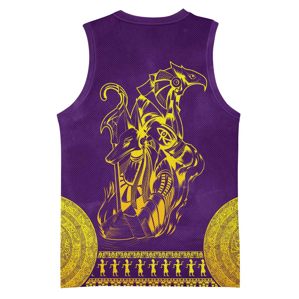 Anubis and Horus Basketball Jersey Egyptian God Purple DT02