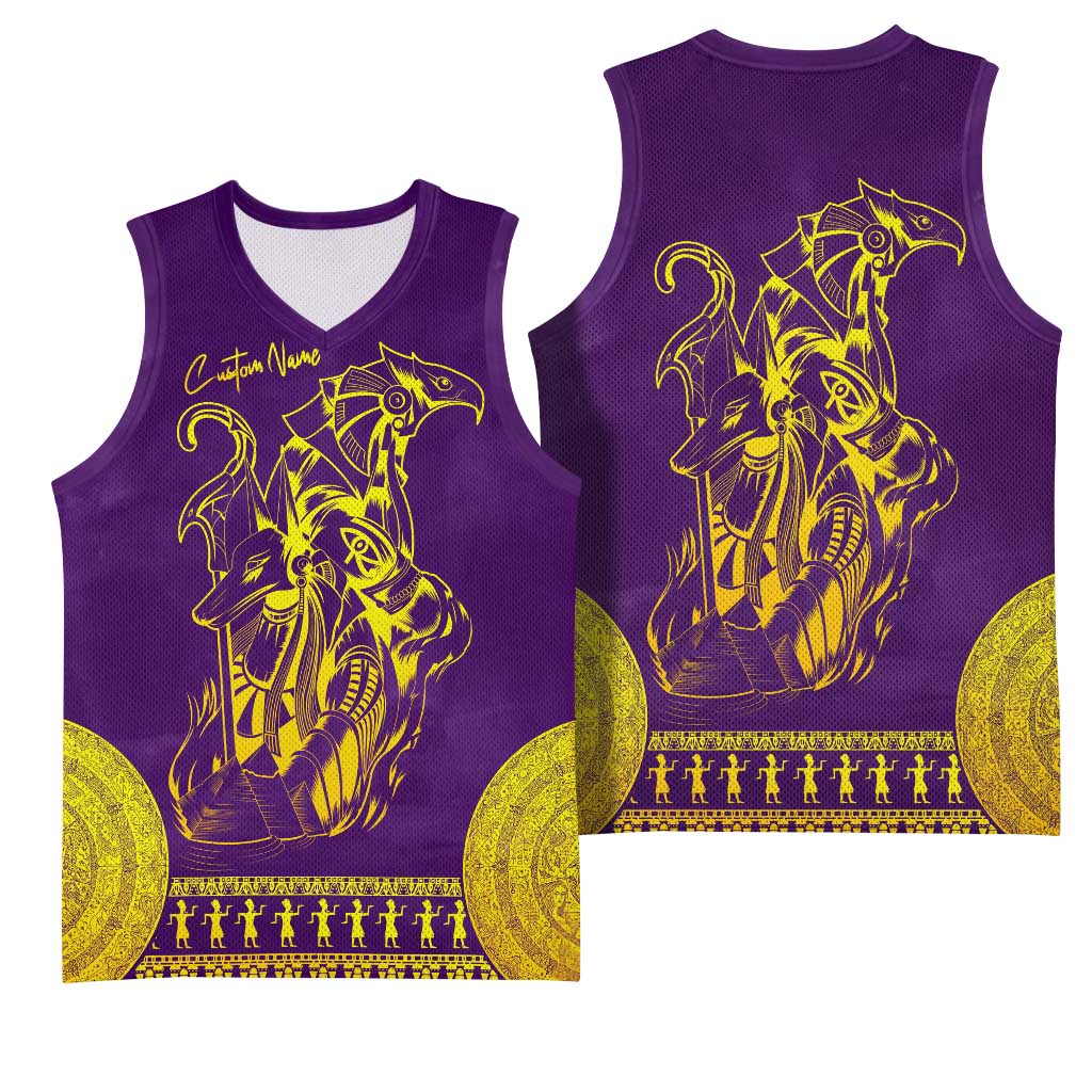 Anubis and Horus Basketball Jersey Egyptian God Purple DT02