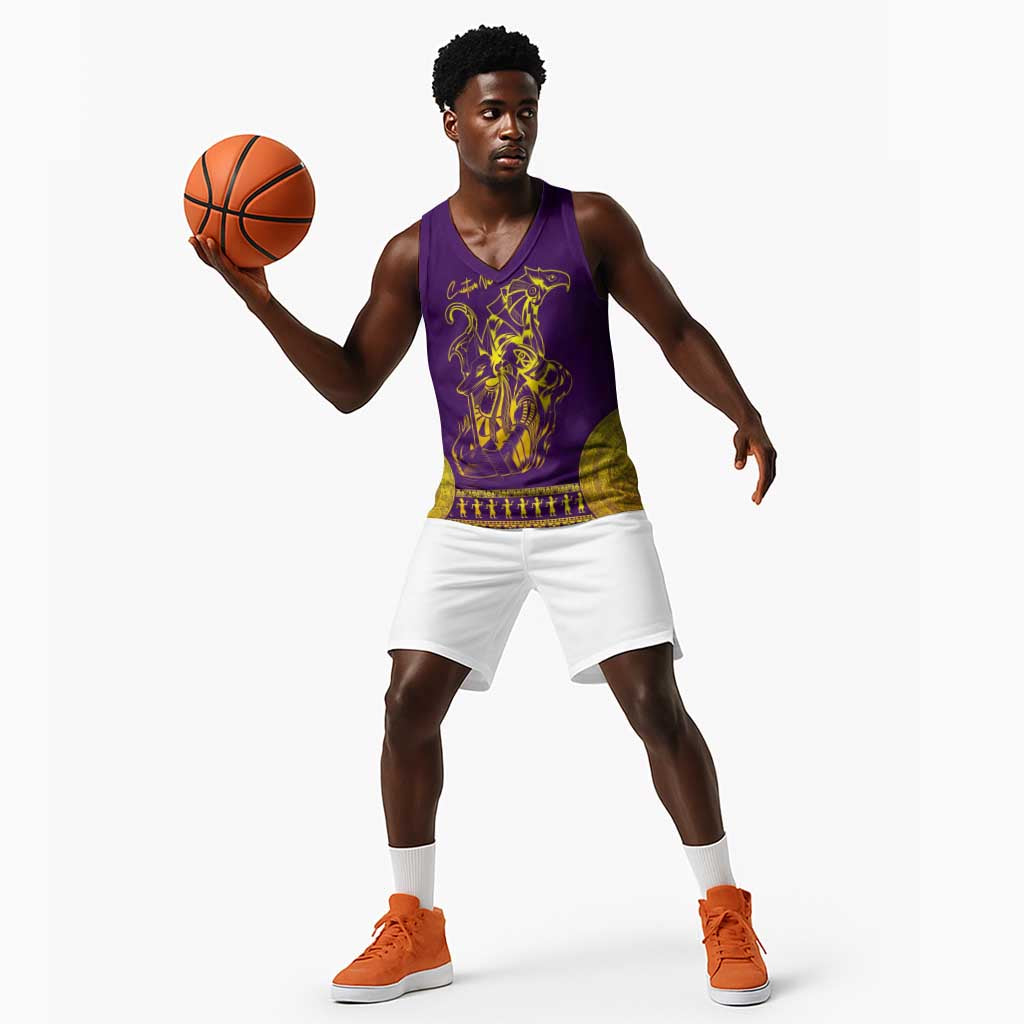 Anubis and Horus Basketball Jersey Egyptian God Purple DT02