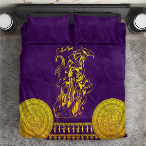 Anubis and Horus Bedding Set Egyptian God Purple