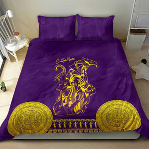 Anubis and Horus Bedding Set Egyptian God Purple