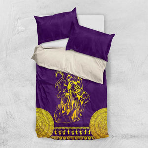 Anubis and Horus Bedding Set Egyptian God Purple