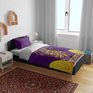 Anubis and Horus Bedding Set Egyptian God Purple