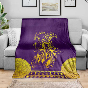 Anubis and Horus Blanket Egyptian God Purple