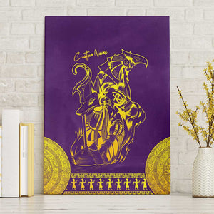 Anubis and Horus Canvas Wall Art Egyptian God Purple