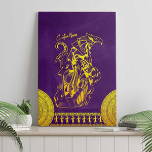 Anubis and Horus Canvas Wall Art Egyptian God Purple