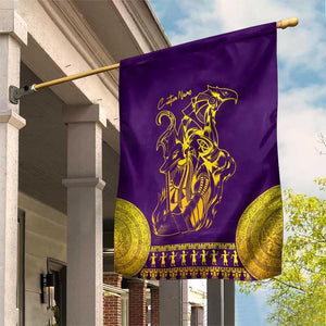 Anubis and Horus Garden Flag Egyptian God Purple