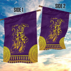 Anubis and Horus Garden Flag Egyptian God Purple