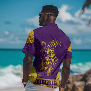 Anubis and Horus Hawaiian Shirt Egyptian God Purple