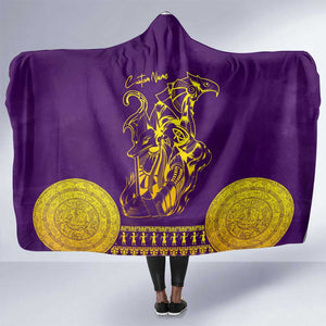 Anubis and Horus Hooded Blanket Egyptian God Purple