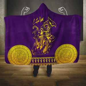 Anubis and Horus Hooded Blanket Egyptian God Purple