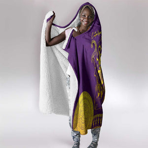 Anubis and Horus Hooded Blanket Egyptian God Purple