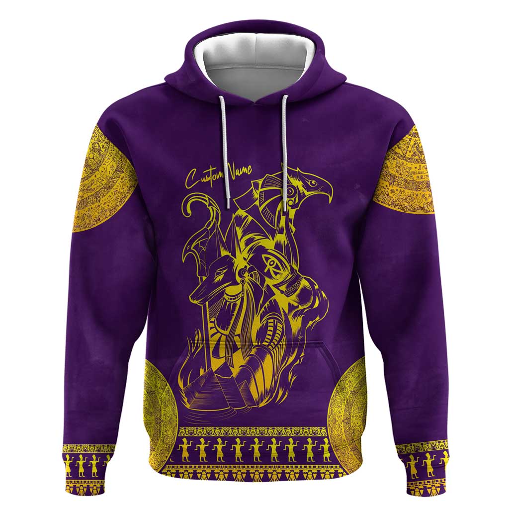 Anubis and Horus Hoodie Egyptian God Purple