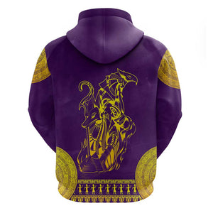 Anubis and Horus Hoodie Egyptian God Purple