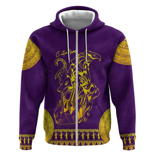 Anubis and Horus Hoodie Egyptian God Purple