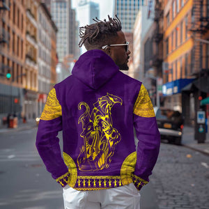 Anubis and Horus Hoodie Egyptian God Purple