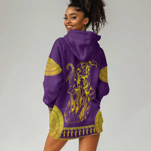 Anubis and Horus Hoodie Dress Egyptian God Purple