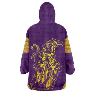 Anubis and Horus KId Wearable Blanket Hoodie Egyptian God Purple