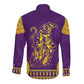 Anubis and Horus Long Sleeve Button Shirt Egyptian God Purple