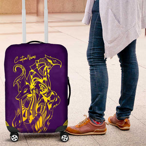 Anubis and Horus Luggage Cover Egyptian God Purple