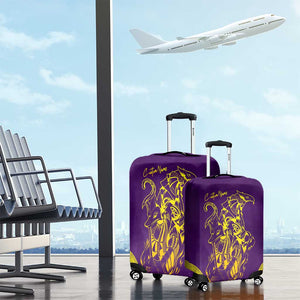 Anubis and Horus Luggage Cover Egyptian God Purple