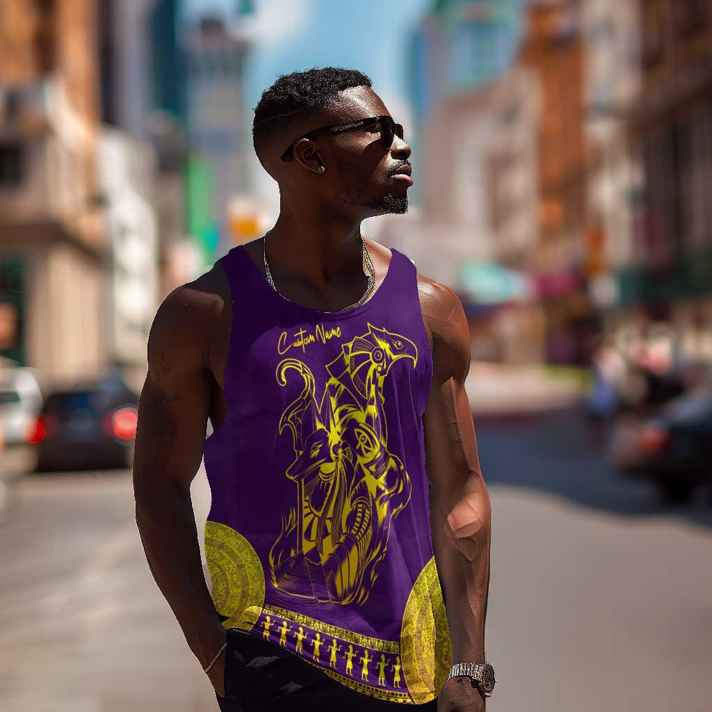 Anubis and Horus Men Tank Top Egyptian God Purple