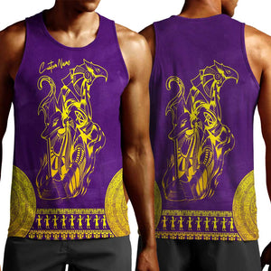 Anubis and Horus Men Tank Top Egyptian God Purple