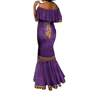 Anubis and Horus Mermaid Dress Egyptian God Purple