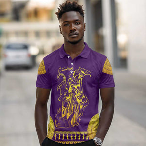 Anubis and Horus Polo Shirt Egyptian God Purple