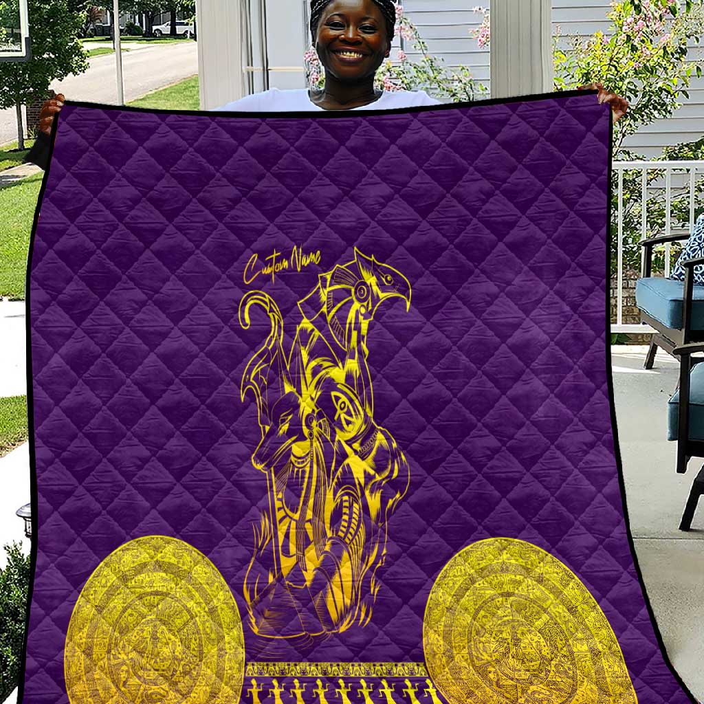 Anubis and Horus Quilt Egyptian God Purple