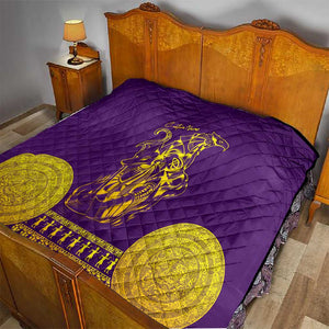 Anubis and Horus Quilt Egyptian God Purple