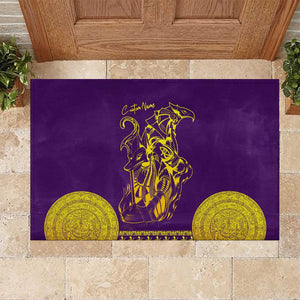 Anubis and Horus Rubber Doormat Egyptian God Purple