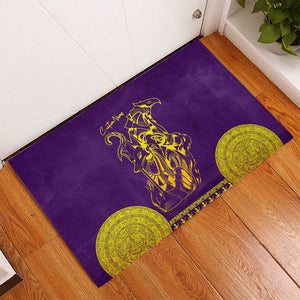 Anubis and Horus Rubber Doormat Egyptian God Purple