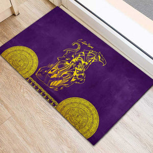 Anubis and Horus Rubber Doormat Egyptian God Purple