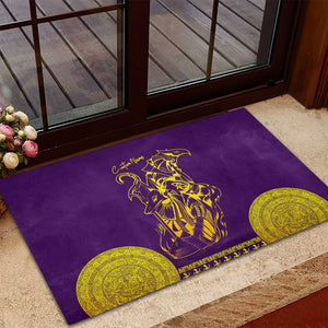 Anubis and Horus Rubber Doormat Egyptian God Purple