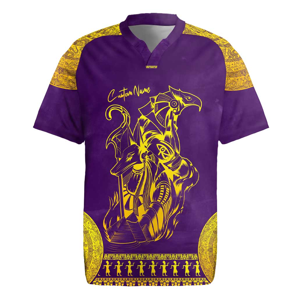 Anubis and Horus Rugby Jersey Egyptian God Purple